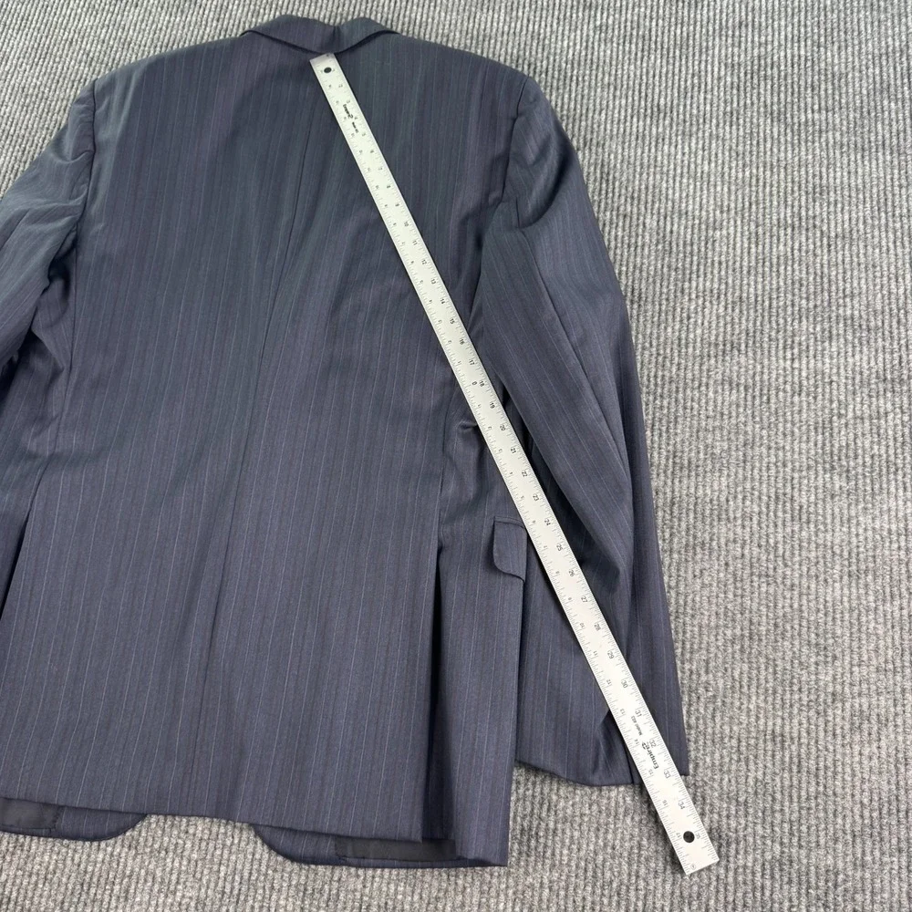Neiman Marcus Caruso Suit 48L Blue Pinstripe Loro Piana Super 150's Wool 38x29